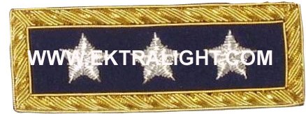 GENERAL IN CHIEF OR LT. GENERAL.EMBROIDERY SHOULDER BOARDS, 3 SILVER STAR